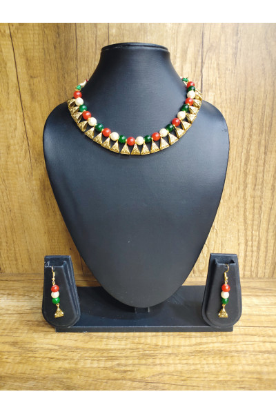 Multicolor Glass Beads And Golden Charms Combine Jewellery (KR1699) 